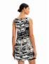 Desigual Rochie 'Letters' negru / alb - Pled.ro