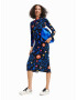 Desigual Rochie 'Lila' bleumarin / galben / portocaliu / roz - Pled.ro