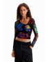 Desigual Tricou albastru / verde / roz / negru - Pled.ro