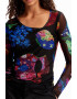 Desigual Tricou albastru / verde / roz / negru - Pled.ro