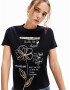 Desigual Tricou auriu / negru / alb - Pled.ro