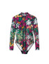 Desigual Tricou body 'Garden' verde deschis / fucsia / negru / alb - Pled.ro