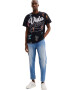 Desigual Tricou 'CRESTENCIO' gri metalic / alb - Pled.ro