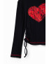 Desigual Tricou 'Gathered heart' roșu / negru - Pled.ro