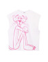 Desigual Tricou 'Pink Panther' roz / alb - Pled.ro