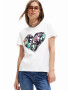 Desigual Tricou verde jad / portocaliu / negru / alb - Pled.ro