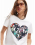 Desigual Tricou verde jad / portocaliu / negru / alb - Pled.ro