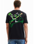 Desigual Tricou verde / negru / alb murdar - Pled.ro