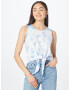 DKNY Top brodat azuriu / alb - Pled.ro