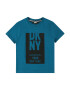 DKNY Tricou cyan / negru - Pled.ro