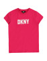 DKNY Tricou roz zmeură / alb - Pled.ro