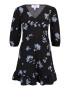 Dorothy Perkins Petite Rochie '(Ay) Petite Blue Floral V Neck Mini Dres' albastru deschis / negru / alb - Pled.ro