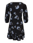 Dorothy Perkins Petite Rochie '(Ay) Petite Blue Floral V Neck Mini Dres' albastru deschis / negru / alb - Pled.ro