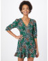 Dorothy Perkins Rochie albastru deschis / verde / portocaliu piersică / negru / alb - Pled.ro