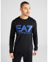 EA7 Emporio Armani Tricou 'T-SHIRT' albastru neon / negru - Pled.ro