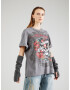 Ed Hardy Tricou 'KILLS SLOWLY' gri / roșu / negru / alb - Pled.ro