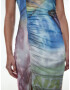 EDITED Rochie 'Leilai' albastru / grej / verde deschis / roz - Pled.ro