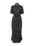 ESPRIT Rochie tip bluză negru / alb - Pled.ro