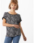 ESPRIT Tricou 'AOP AW TEE' negru / alb - Pled.ro