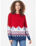 Fashion Union Pulover 'FAIRISLE' albastru marin / albastru deschis / roșu / alb - Pled.ro