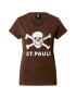 FC St. Pauli Tricou 'Totenkopf' maro / alb - Pled.ro