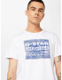 G-Star RAW Tricou 'Bandana' albastru marin / alb - Pled.ro