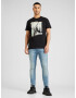 G-Star RAW Tricou 'HQ' albastru pastel / negru / alb - Pled.ro