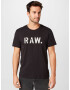 G-Star RAW Tricou 'Stencil' negru / alb - Pled.ro