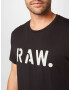 G-Star RAW Tricou 'Stencil' negru / alb - Pled.ro