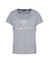 GANT Tricou gri amestecat / alb - Pled.ro