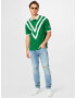 GANT Tricou 'RUGGER' verde / alb - Pled.ro