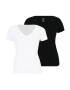 Gap Petite Tricou negru / alb - Pled.ro