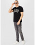 GAP Tricou 'BAS' gri / negru / alb - Pled.ro