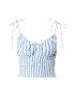 Gina Tricot Top 'Moa' albastru fumuriu / alb - Pled.ro