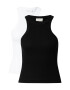 Gina Tricot Top negru / alb - Pled.ro