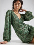 GLAMOROUS Rochie verde deschis / verde închis / negru / alb - Pled.ro