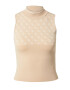 GUESS Top brodat 'Lise' nisipiu / alb - Pled.ro