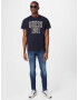 GUESS Tricou 'MILAD' bej / bleumarin / albastru deschis / alb - Pled.ro