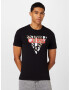 GUESS Tricou negru / alb - Pled.ro