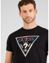 GUESS Tricou negru / alb - Pled.ro