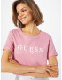 GUESS Tricou roz / alb - Pled.ro