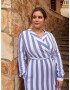 Guido Maria Kretschmer Curvy Rochie tip bluză 'Denise' albastru / alb - Pled.ro