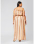 Guido Maria Kretschmer Curvy Rochie 'Valeria' crem / ecru / maro caramel / galben deschis - Pled.ro