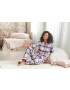 H.I.S Pijama albastru / lila / roz / alb - Pled.ro