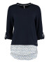 Hailys Tricou 'Sanja' bleumarin / albastru deschis / alb - Pled.ro