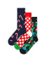 Happy Socks Șosete 'X-Mas' bleumarin / verde / roșu / alb - Pled.ro