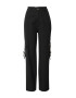 Hoermanseder x About You Pantaloni eleganți 'Fanny' negru / alb - Pled.ro