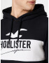 HOLLISTER Bluză de molton negru / alb - Pled.ro