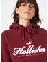 HOLLISTER Bluză de molton roșu burgundy / alb - Pled.ro