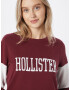 HOLLISTER Bluză de molton roșu vin / alb - Pled.ro